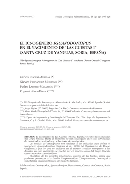 El Icnogénero “Iguanodontipus” En El Yacimiento De “Las Cuestas I