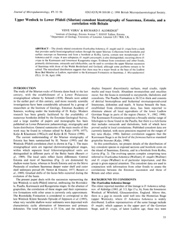 (Silurian) Conodont Biostratigraphy of Saaremaa, Estonia, and a Correlation with Britain