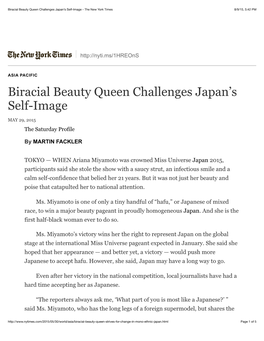 Biracial Beauty Queen Challenges Japan's Self-Image