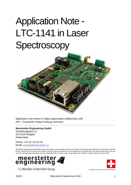 Application Note - LTC-1141 in Laser Spectroscopy