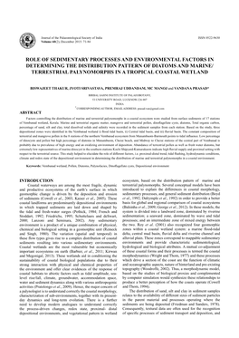 Role of Sedimentary Processes and Environmental Factors In