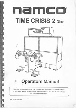 Time Crisis 2 Dlxe Operators Manual