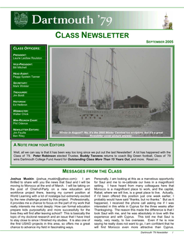 Class Newsletter September 2005