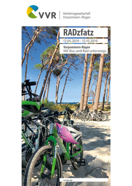 Radzfatz 12.05.2019 – 12.10.2019 Vorpommern-Rügen Mit Bus Und Rad Unterwegs