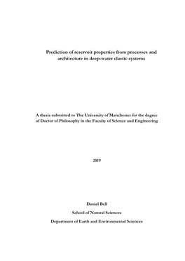 Prediction of Reservoir Properties from Processes and Architecture in Deep-Water Clastic Systems