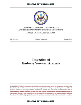 Inspection of Embassy Yerevan, Armenia