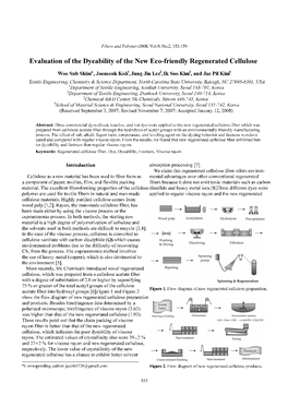 Evaluation of the Dyeability of the New Eco-Friendly Regenerated Cellulose