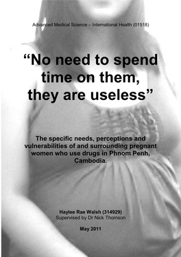 Pregnant Women and Drugs in Phnom Penh