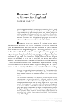 British Movies from Austerity to Afﬂuence, Which Deals Extensively with British ﬁlms of the 1950S, Was Written in the Mid-1960S and Was Published in 1970