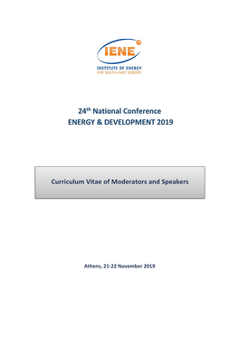 24Th National Conference ENERGY & DEVELOPMENT 2019