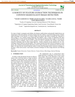 A Survey of Feature Extraction Techniques in Content-Based Illicit Image Detection