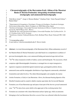Chronostratigraphy of the Barremian-Early Albian of the Maestrat Basin (E Iberian Peninsula): Integrating Strontium-Isotope Stra