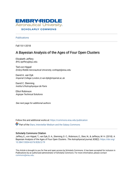 A Bayesian Analysis of the Ages of Four Open Clusters