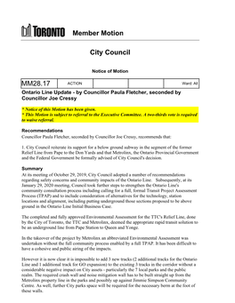 Member Motion City Council MM28.17