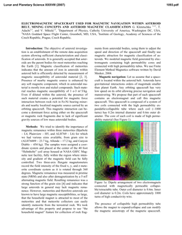 Electromagnetic Spacecraft Used for Magnetic Navigation Within Asteroid Belt, Mining Concepts and Asteroid Magnetic Classification G