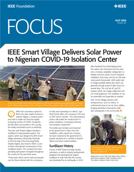 IEEE Smart Village Delivers Solar Power to Nigerian COVID-19 Isolation Center