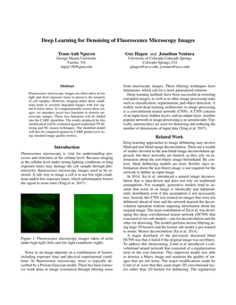 Deep Learning for Signal to Noise Enhancement of Fluorescence