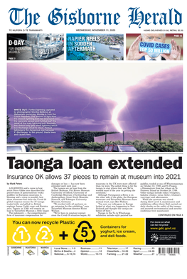 Wednesday, November 11, 2020 Home-Delivered $1.90, Retail $2.20 Napier Reels Page 13 D-Day in Sodden Covid Cases for Endeavour Aftermath Top 50 Million Models