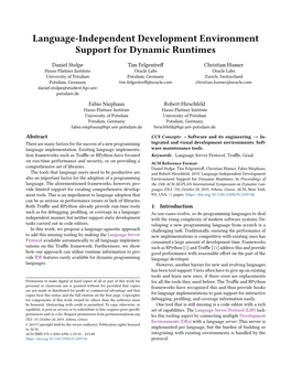 Language-Independent Development Environment Support for Dynamic Runtimes