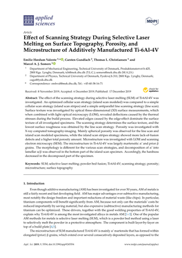 Effect of Scanning Strategy During Selective Laser Melting on Surface