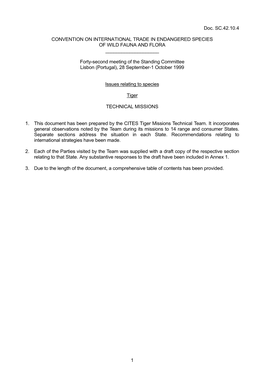 1 Doc. SC.42.10.4 CONVENTION on INTERNATIONAL TRADE