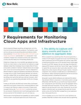 7 Requirements for Monitoring Cloud Apps and Infrastructure