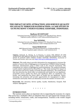 A Case Study in Gunung Sewu Unesco Global Geopark, Indonesia