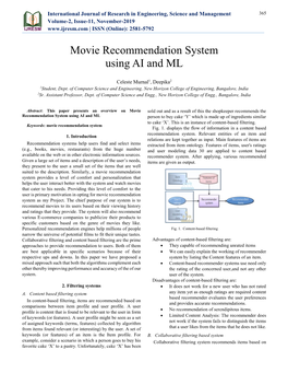 Movie Recommendation System Using AI and ML