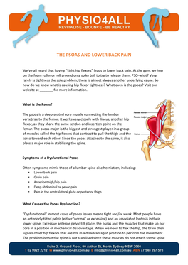The Psoas and Lower Back Pain