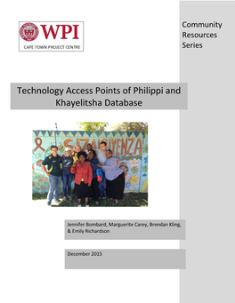 Technology Access Points of Philippi and Khayelitsha Database