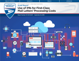 Use of Imb for First-Class Mail Letters' Processing Costs. Report Number