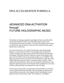 Dna Acceleration Formula Advanced Dna Activation