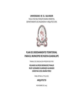 Plan De Ordenamiento Territorial Para El Municipio De Nueva Guadalupe