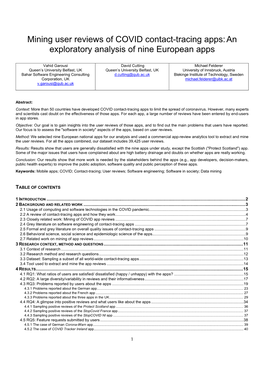 Mining User Reviews of COVID Contact-Tracing Apps:An Exploratory