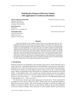 Modeling the Lifespan of Discourse Entities with Application to Coreference Resolution