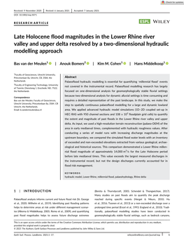 Late Holocene Flood Magnitudes in the Lower Rhine River Valley and Upper Delta Resolved by a Two-Dimensional Hydraulic Modelling Approach