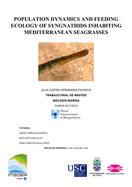 Population Dynamics and Feeding Ecology of Syngnathids Inhabiting Mediterranean Seagrasses