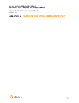 Appendix C Cultural Resources Assessment Report March 9, 2018 CULTURAL RESOURCES ASSESSMENT REPORT