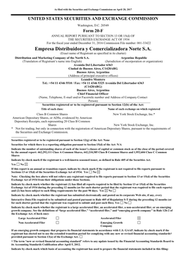 Empresa Distribuidora Y Comercializadora Norte S.A. (Exact Name of Registrant As Specified in Its Charter) Distribution and Marketing Company of the North S.A