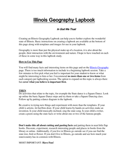 Illinois Geography Lapbook Can Help You to Further Explore the Wonderful State of Illinois