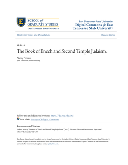 The Book of Enoch and Second Temple Judaism. Nancy Perkins East Tennessee State University