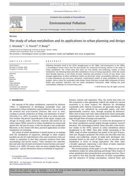 Urban Metabolism and Its Applications to Urban Planning and Design