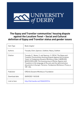 The Gypsy and Traveller Communities' Housing Dispute