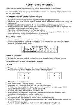 A Short Guide to Scoring