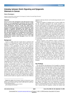 Interplay Between Notch Signaling and Epigenetic Silencers in Cancer