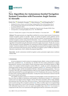 New Algorithms for Autonomous Inertial Navigation Systems Correction with Precession Angle Sensors in Aircrafts