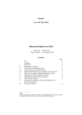 Riccarton Bush Act 1914