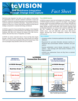 Tcvision IBM Mainframe Integration Through Change Data Capture Fact Sheet
