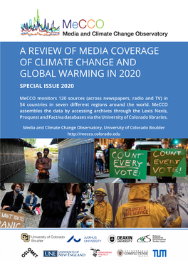 A Review of Media Coverage of Climate Change and Global Warming in 2020 Special Issue 2020