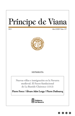 Nuevas Villas E Inmigración En La Navarra Medieval. El Fuero